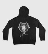 Skull Structure Front-Back Print Unisex Hooded SweatShirt